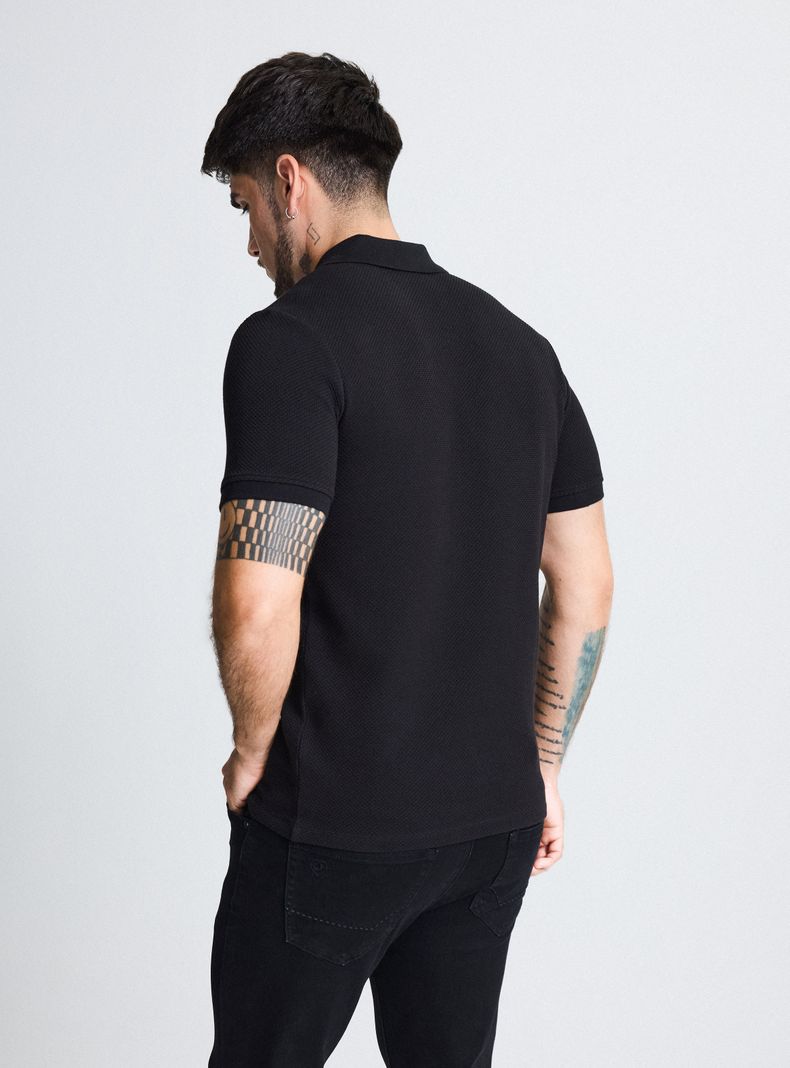Polera Cuello Polo Tela Texturada JJO | Paris.cl