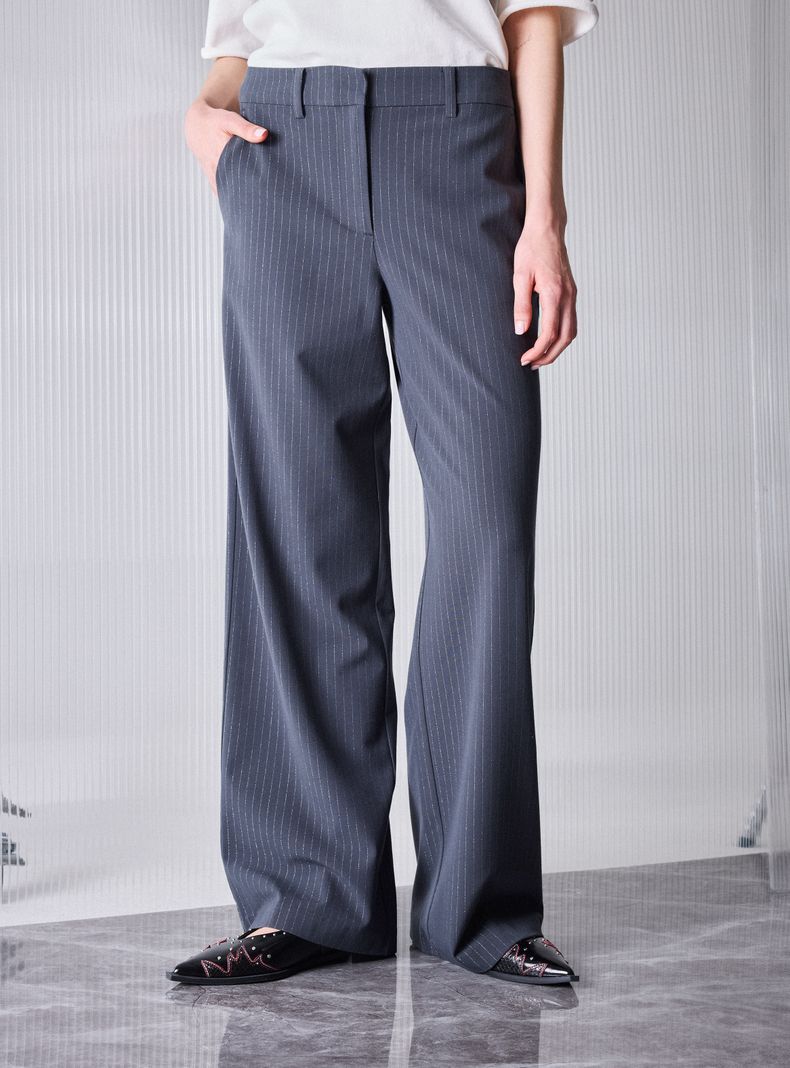 Pantalón Aplicación Líneas Lurex Tiro Medio