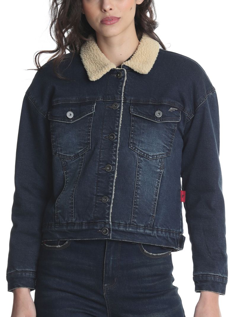 Chaqueta Trucker con Piel Denim Oxidado-0