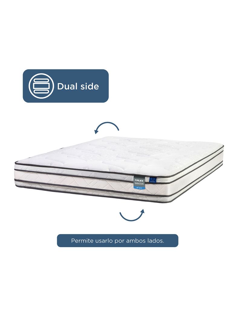 Cama Europea Innova 2 Plazas Box Base Dividida + Respaldo Royal Negro-3