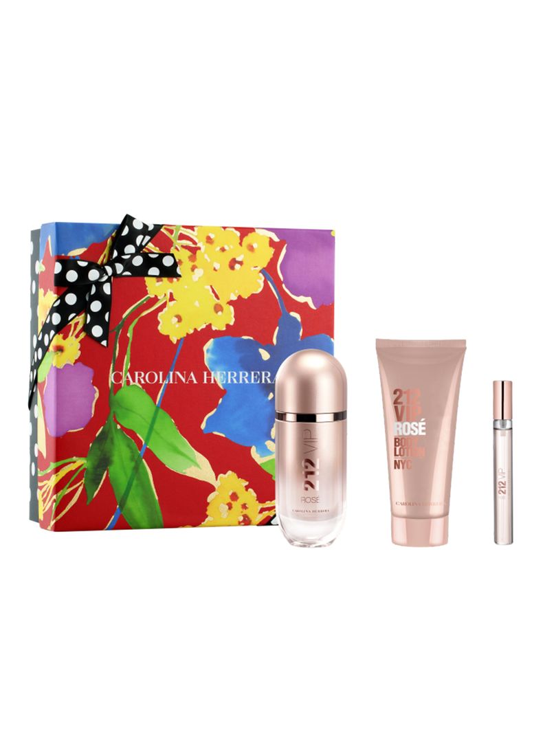 Set Perfume 212 VIP Rosé EDP Mujer 80 ml + Loción Corporal 100 ml + EDP 10 ml Carolina Herrera-0