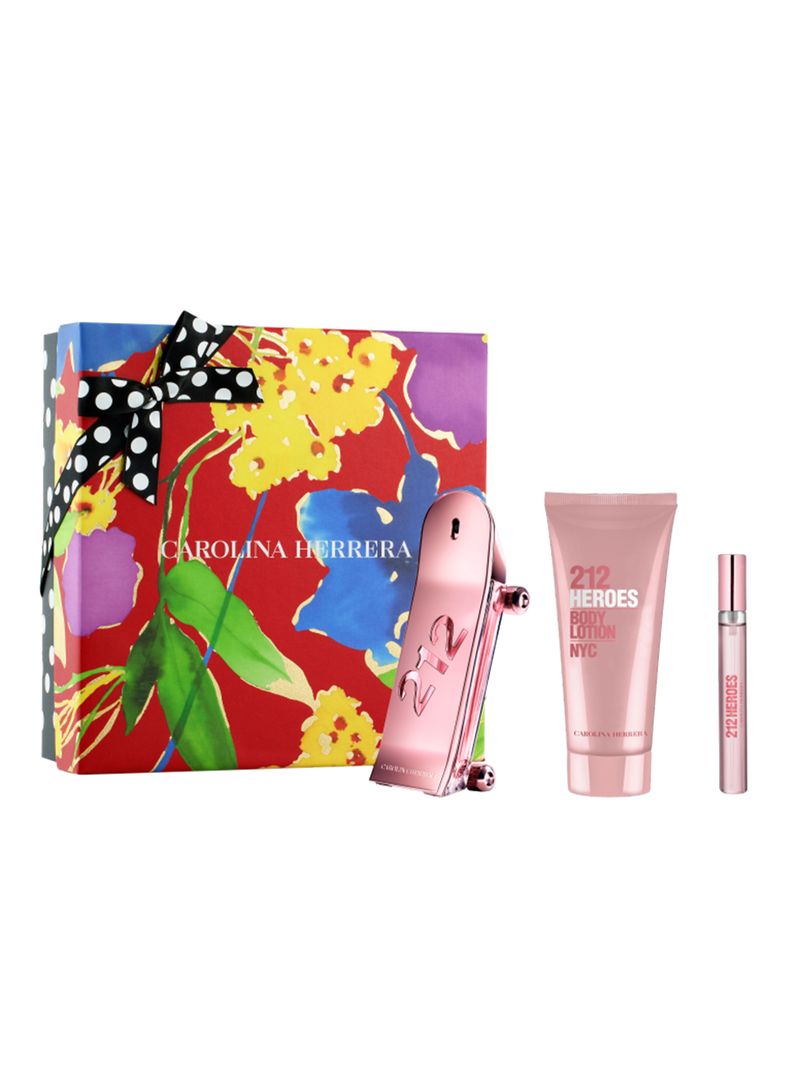 Set Perfume 212 Heroes for Her EDP Mujer 80 ml + Loción Corporal 100 ml + EDP 10 ml Carolina Herrera-0