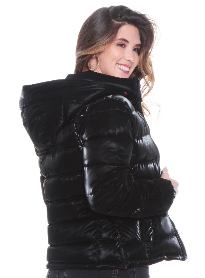 Parka Manga Larga con Capucha y Bolsillos-1