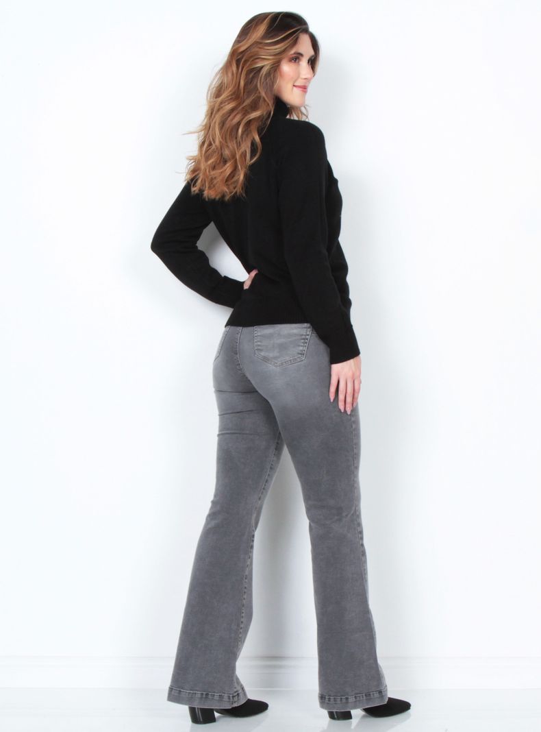 Sweater Manga Larga Sólido con Cuello Alto-4