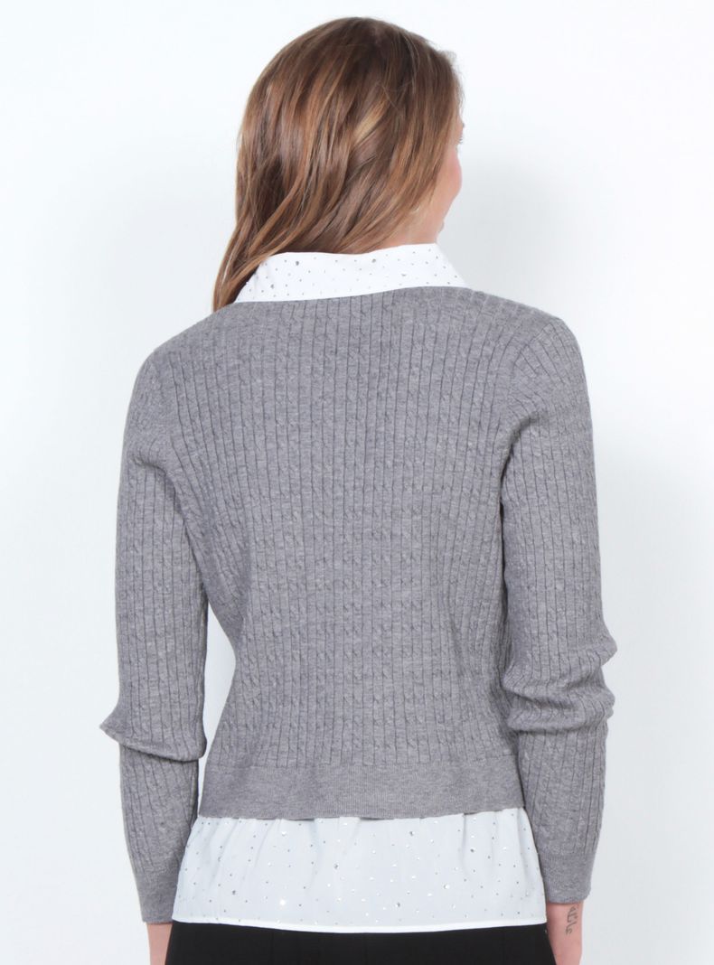 Sweater Manga Larga Escote Redondo con Blusa-1