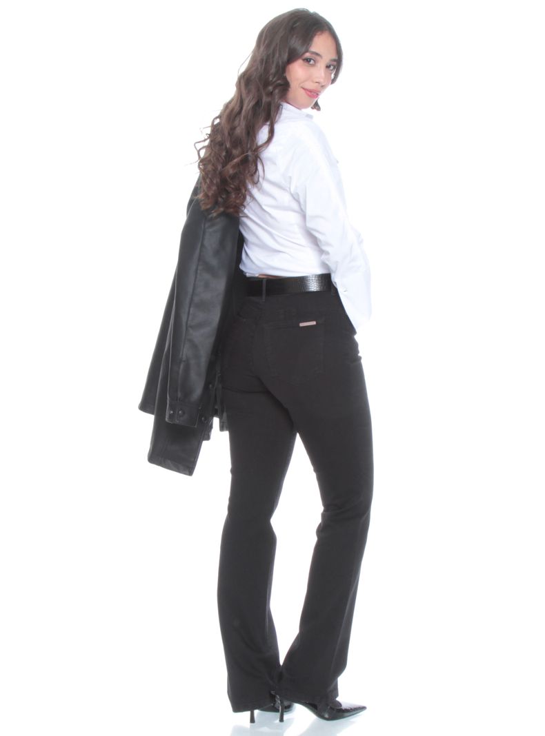 Jeans Boot Cut Tiro Alto Pretina In Push Up-4