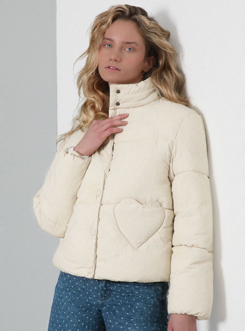 Puffa Bolsillo Corazón Ecru-2