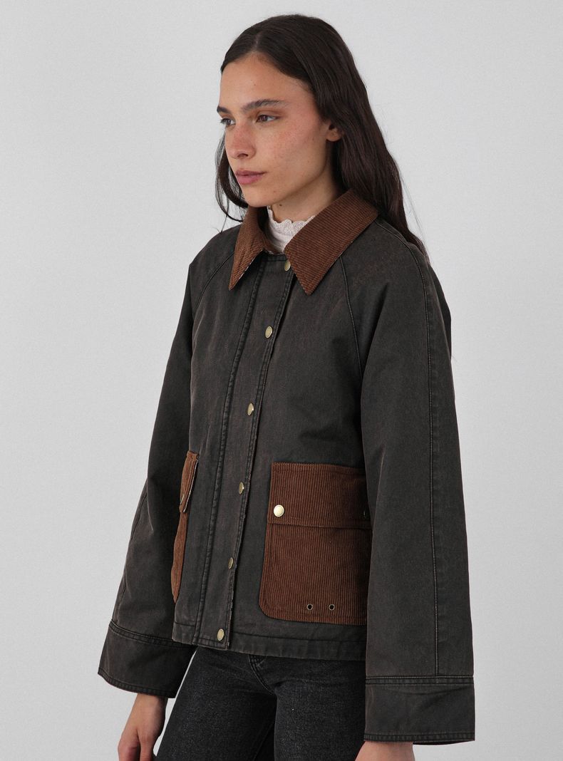 Chaqueta Cuello Cotelé Color-2