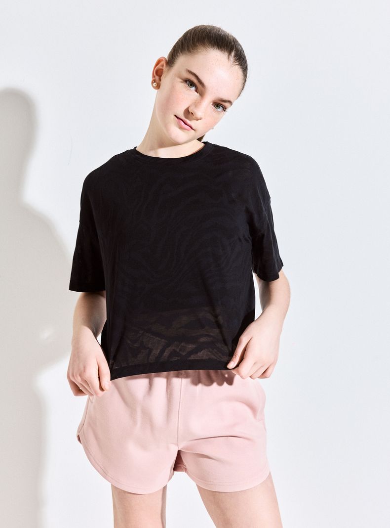 Polera Crop Diseño Burnout