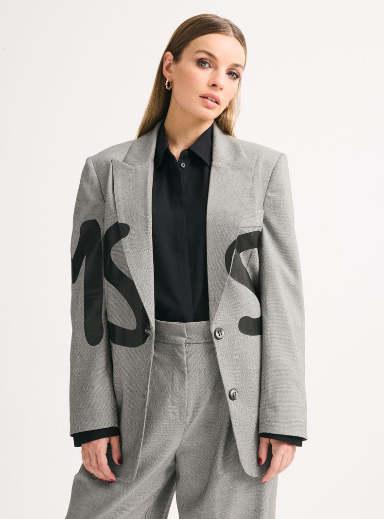 Blazer Italiano con Gráfica Estampada-0