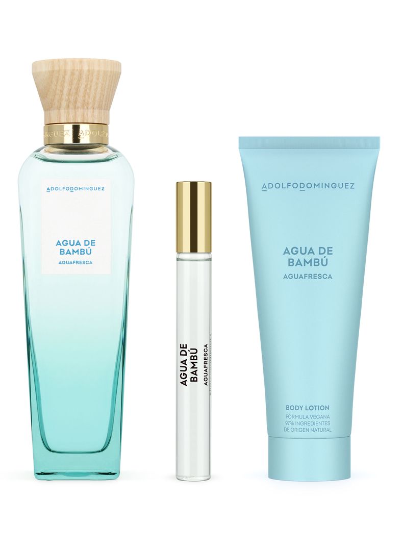 Set Perfume Aguafresca Bambú EDT Mujer 120 ml + Loción Corporal 75 ml + EDT 10 ml-0