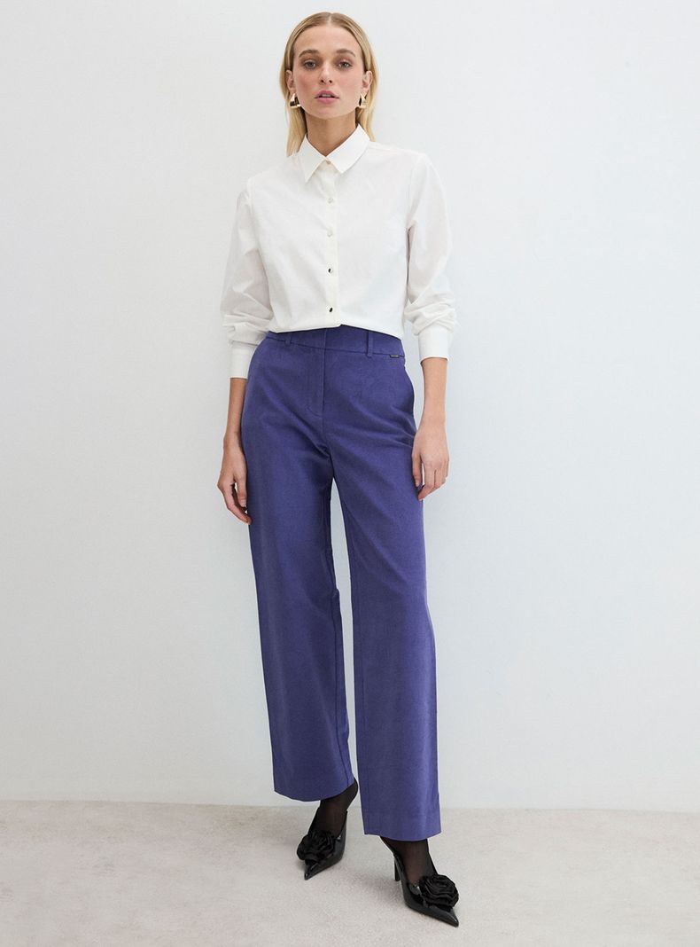 Pantalón Palazzo con Bolsillo Diagonal-3
