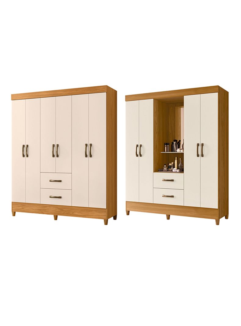 Combo Clóset 6 Puertas + Clóset 4 Puertas con Espejo Beige