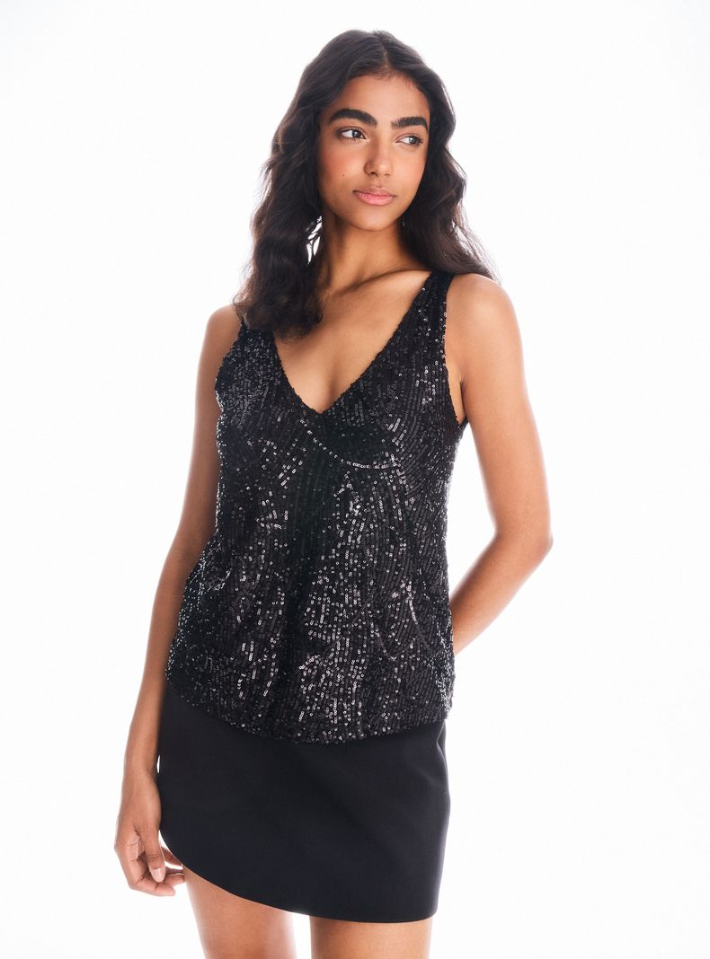 Blusa Lentejuelas Doble Capa Alaniz