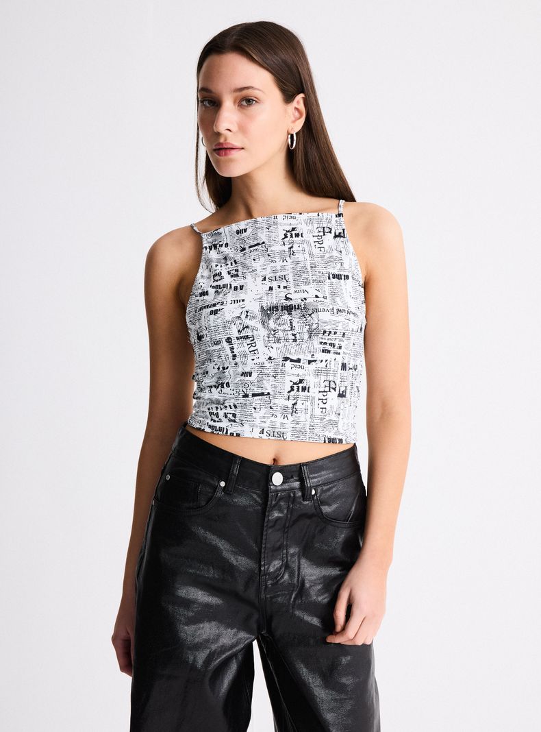 Polera Top Estampada