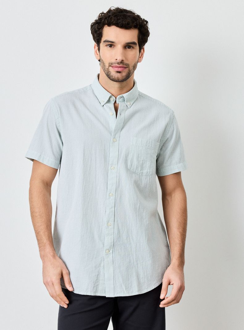 Camisa Manga Corta Cuadros Chico
