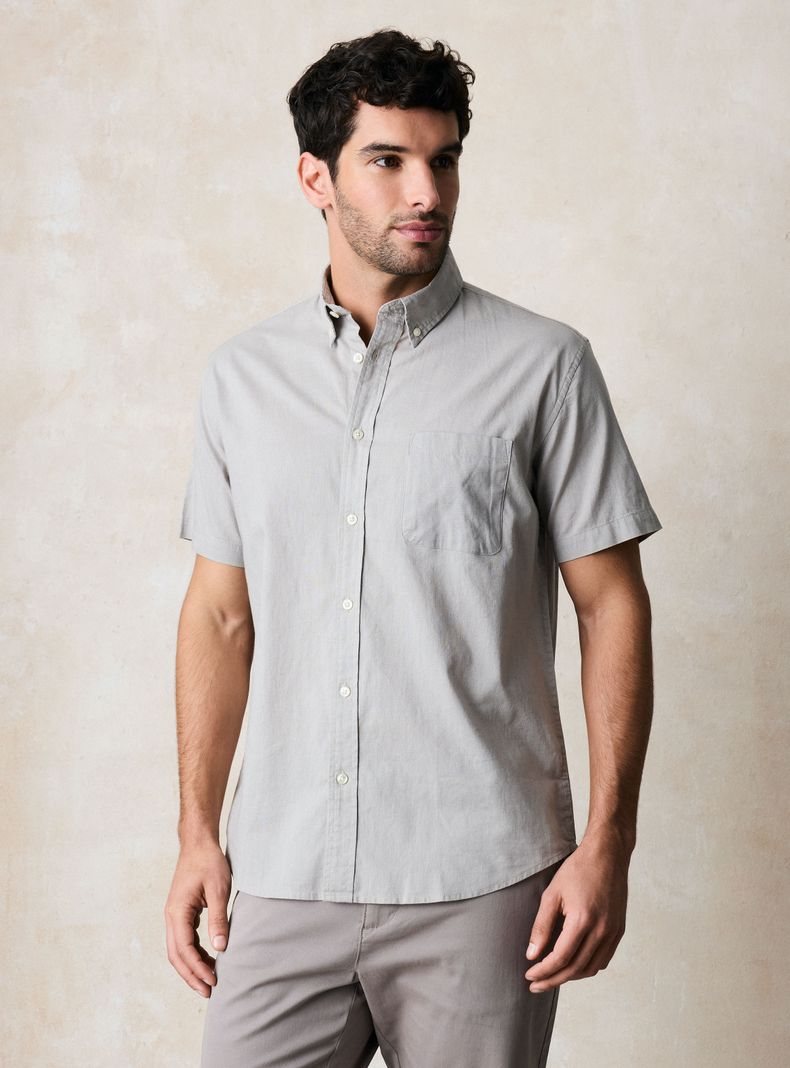 Camisa Manga Corta Lino Bolsillo