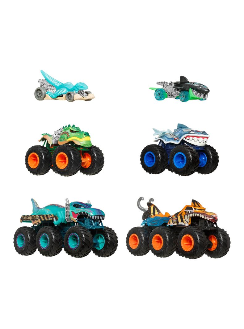 Set de Vehículos Shark vs Dino