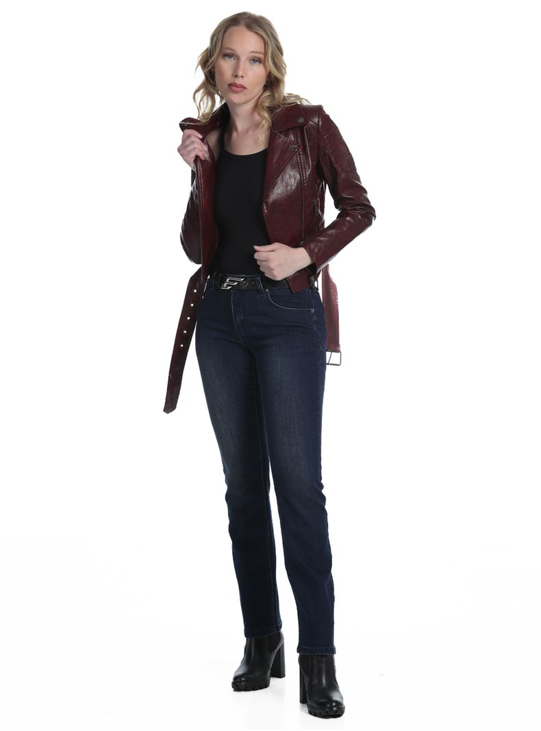 Chaqueta Biker Pu Ciruela-3