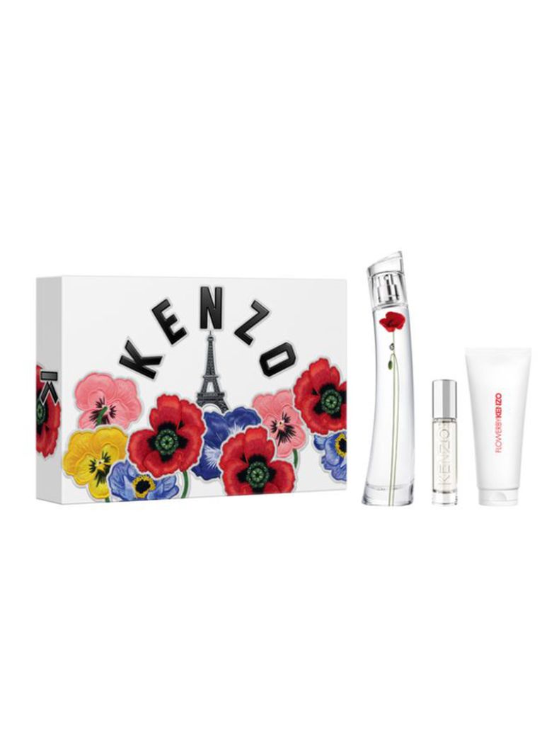 Perfume Flower by Kenzo La Recolte EDP Mujer 75 ml + Travel Spray 10 ml + Crema humectante  75 ml-0