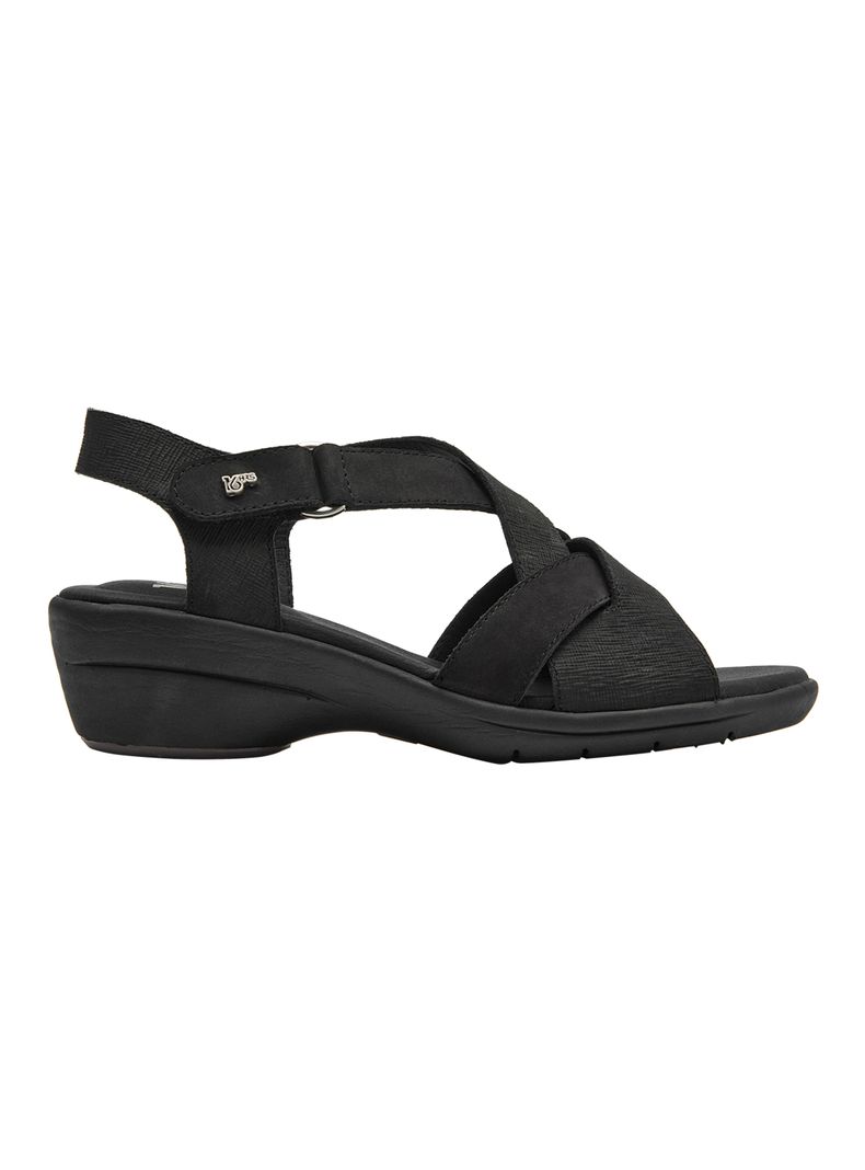 Sandalia Diseno Correas Cruzadas Mujer Negro 35