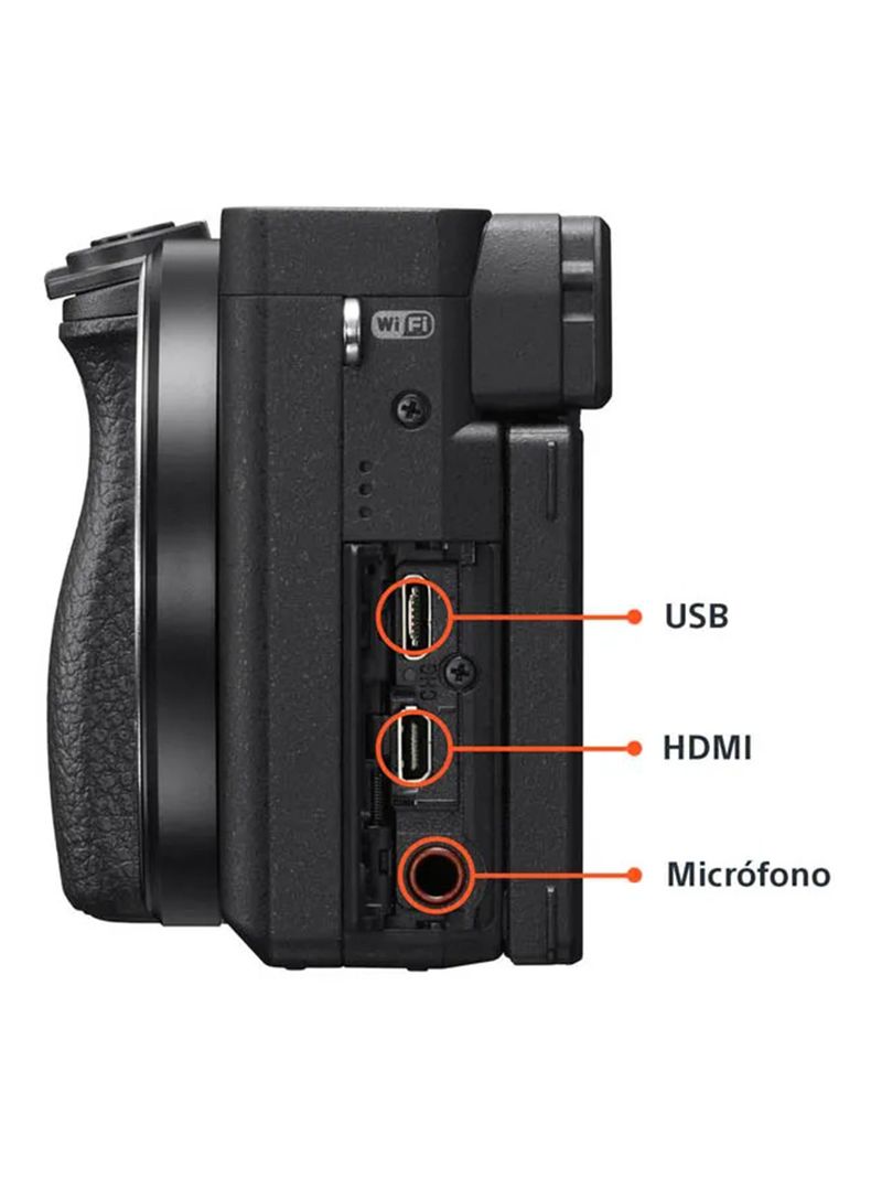 Cámara Digital Mirrorless APS-C ILCE-6400K A6400 + Lente SELP16502-4