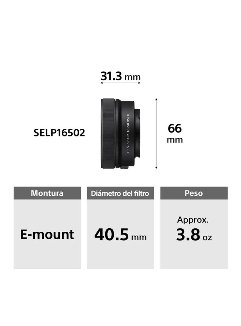 Cámara Digital Mirrorless APS-C ILCE-6400K A6400 + Lente SELP16502-2