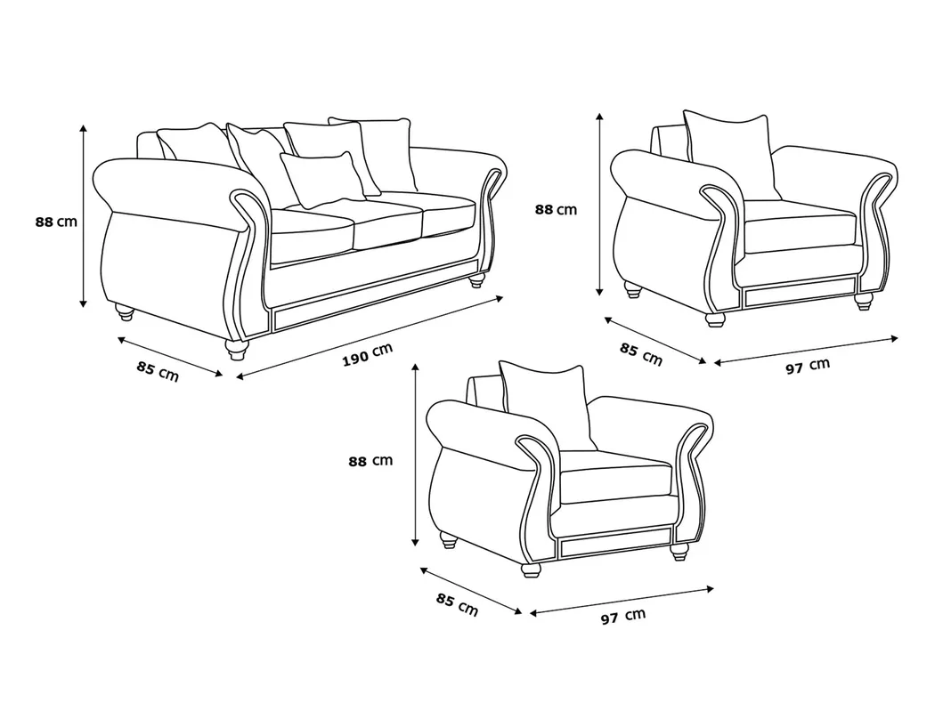 Juego Living PU América Sofá 3 Cuerpos + 2 Sillones-1
