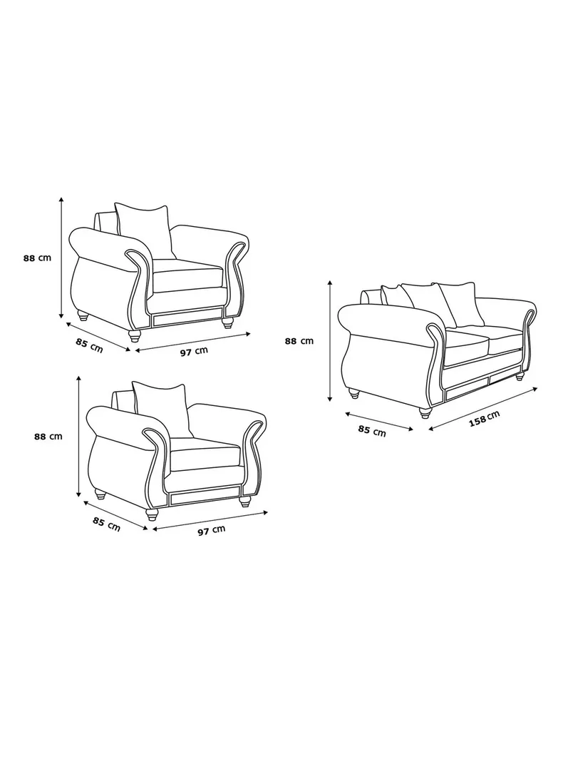 Juego Living América Ecocuero 2C + Sillones-1