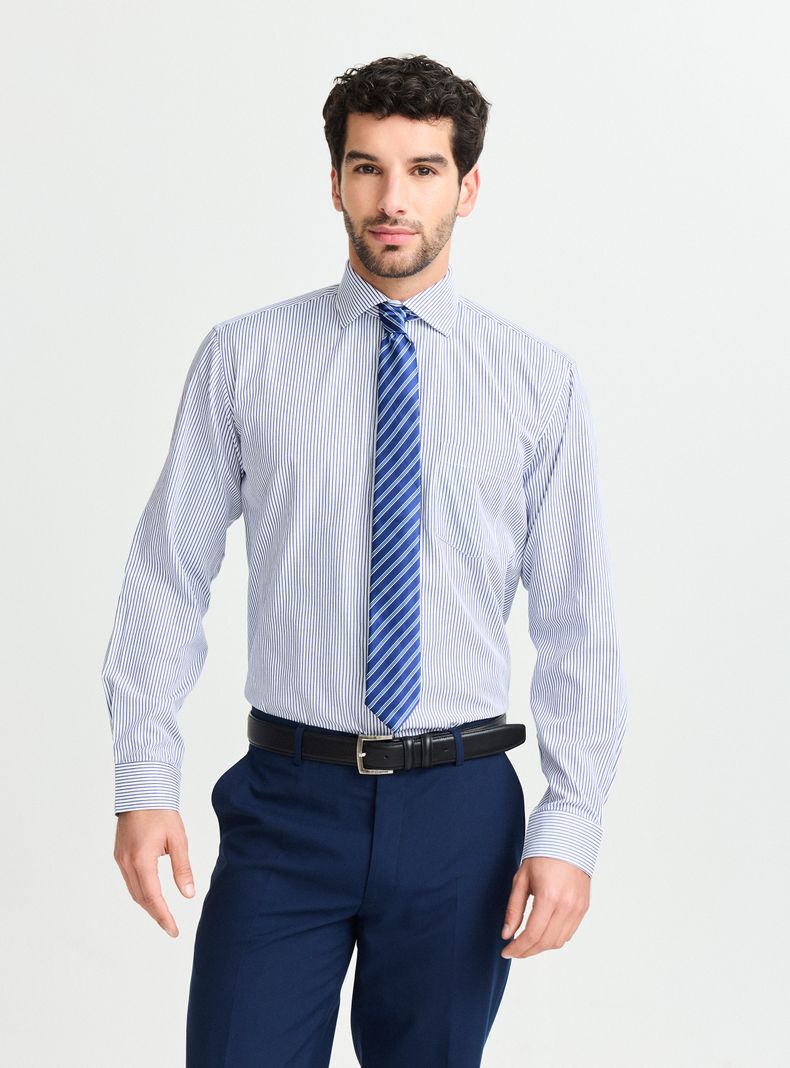 Camisa de Vestir Semi Slim Listada