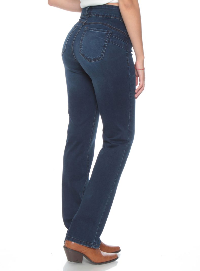 Jeans Slim Tiro Alto Pretina Aplicación-1