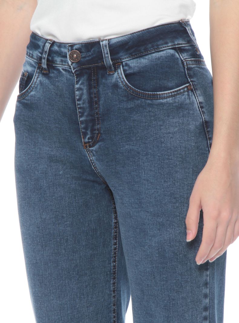 Jeans Recto Tiro Alto Pretina y Botón-2