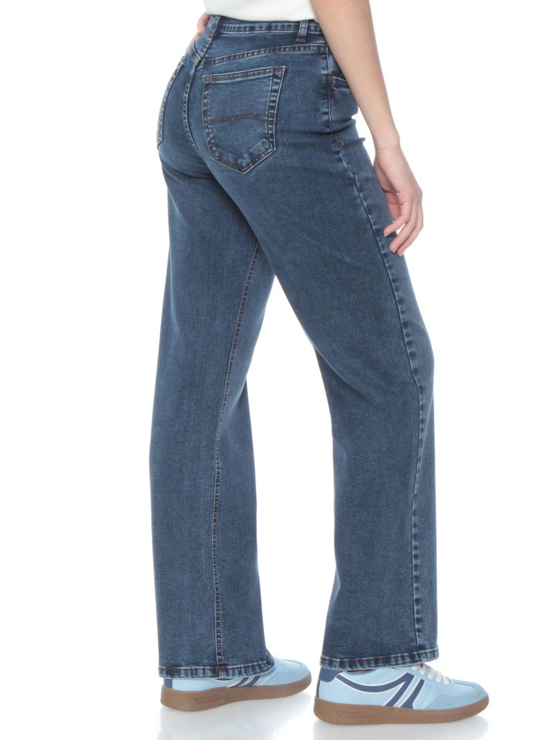 Jeans Recto Tiro Alto Pretina y Botón-1