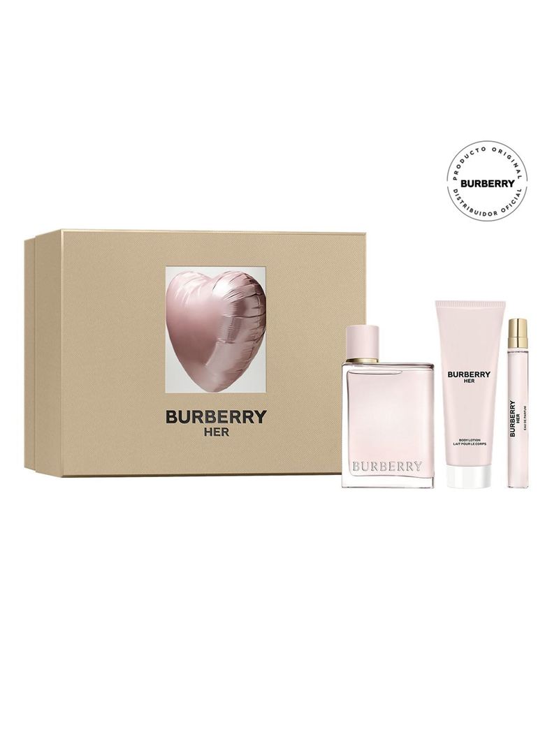 Set Perfume Burberry Her EDP Mujer 100 ml + Pen Spray 10 ml + Body Lotion 75 ml-1
