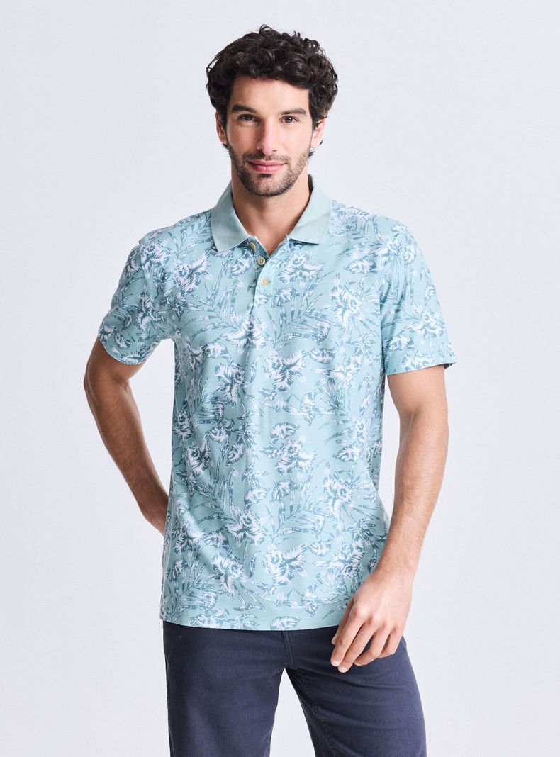 Polera Pique Diseño Hojas