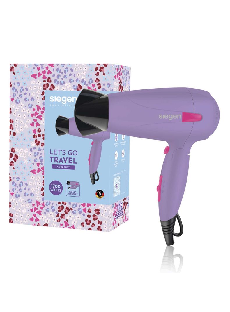 Secador de Pelo Let`s Go Travel 1700W SG-3012C56 Lila-0