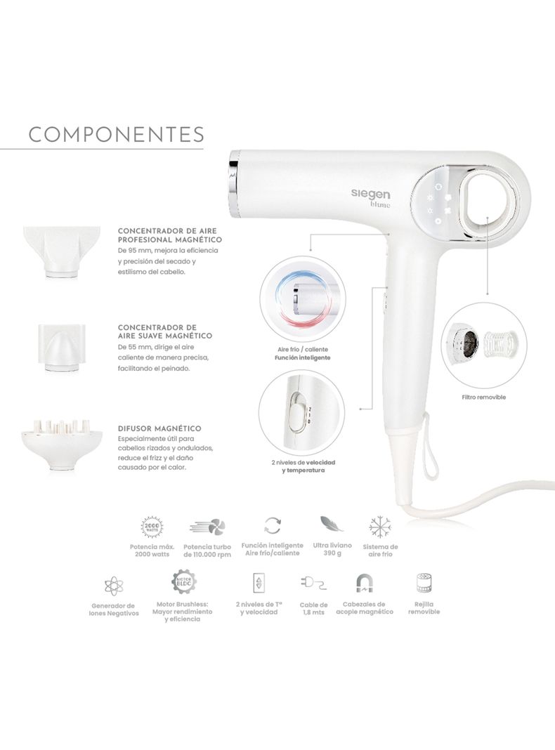 Secador de Pelo  3 en 1  Smart Dryer SG-B3160-2