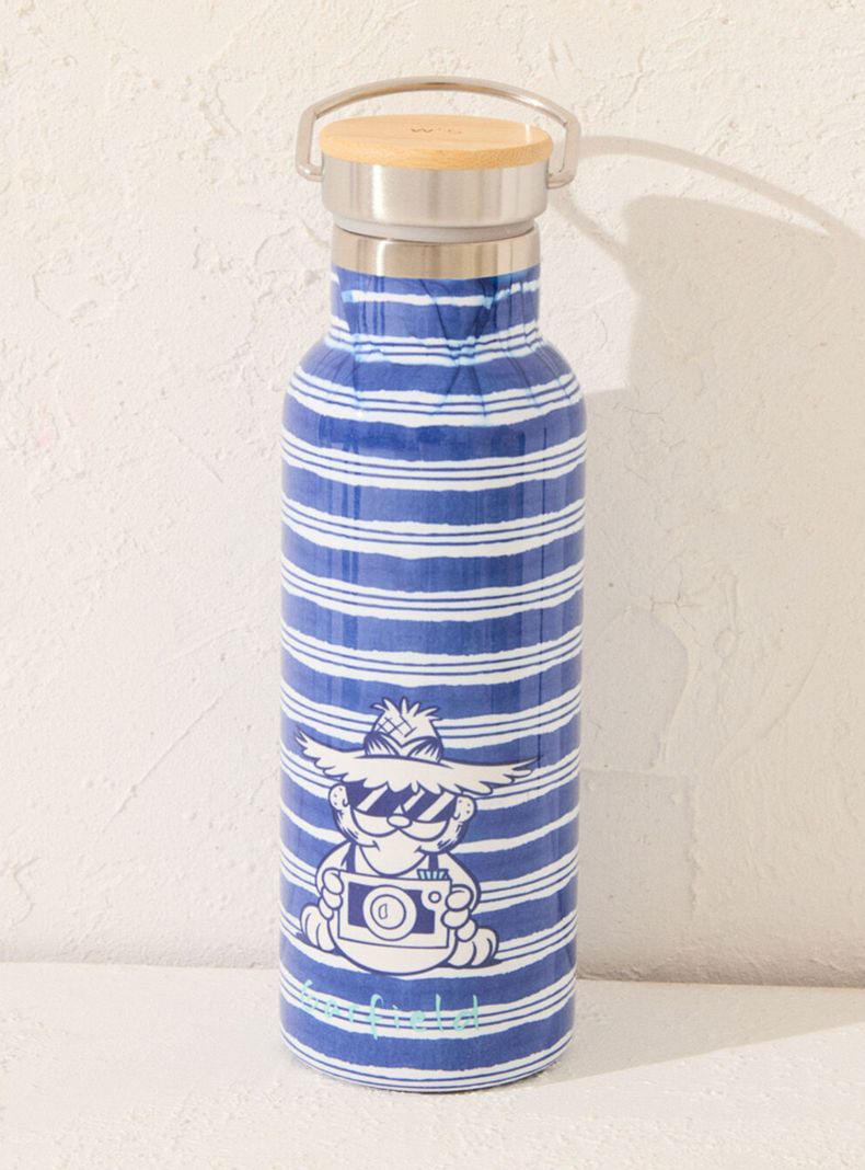 Botella Garfield Azul Rayas
