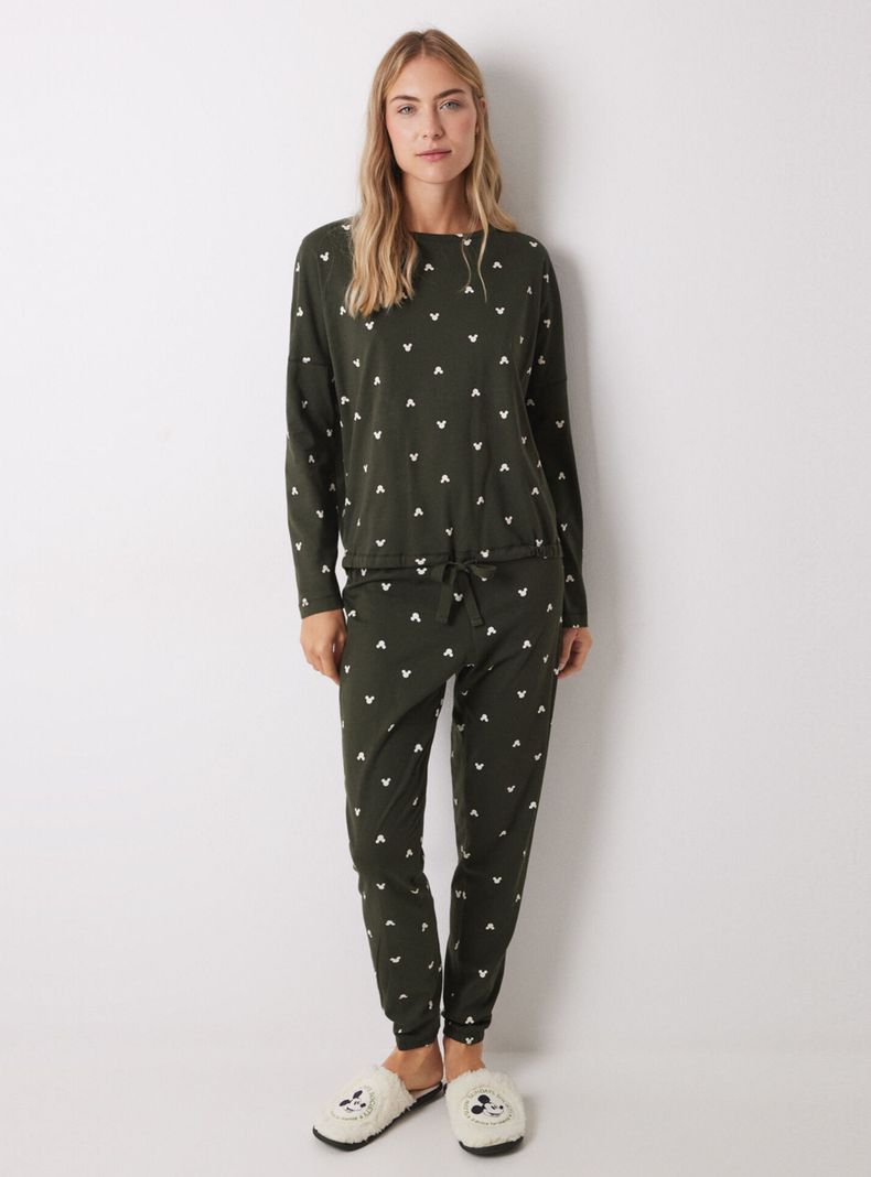 Pijama Largo Algodón Logo Mickey Mouse