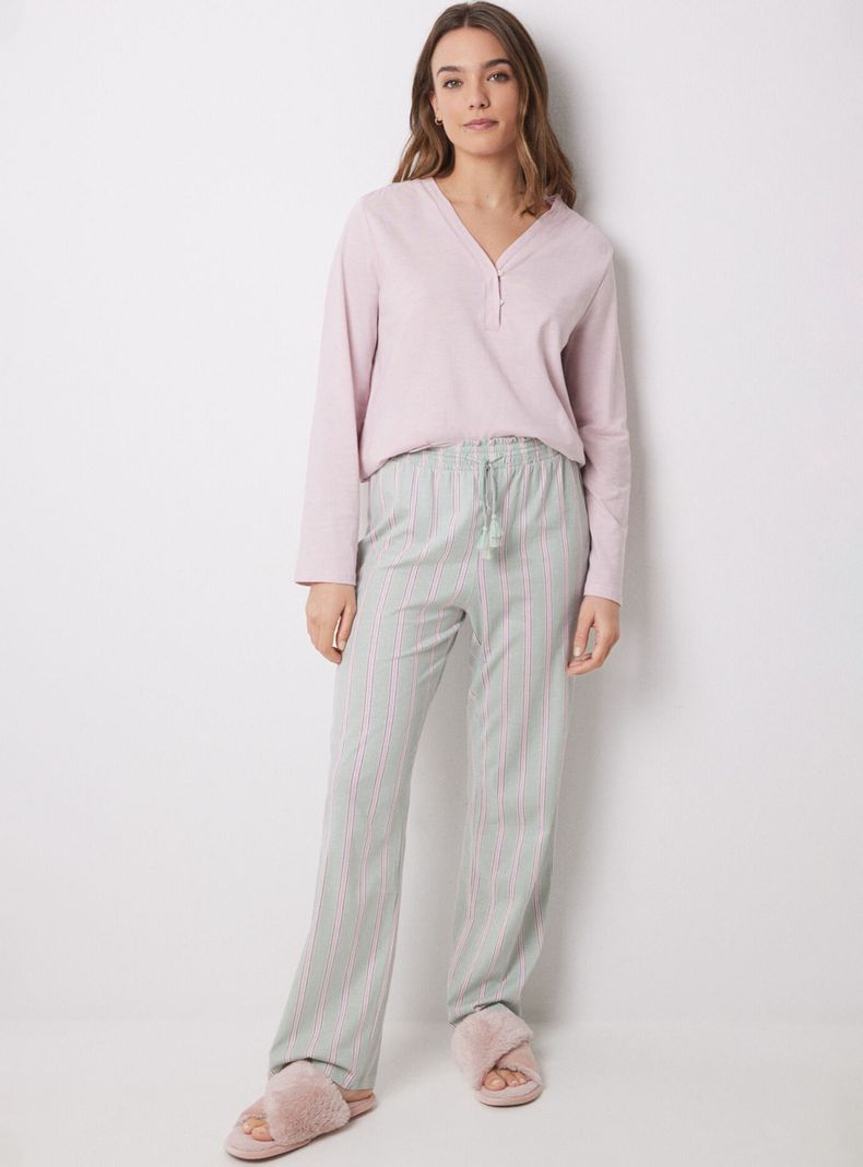Pantalón Largo Algodón Rayas