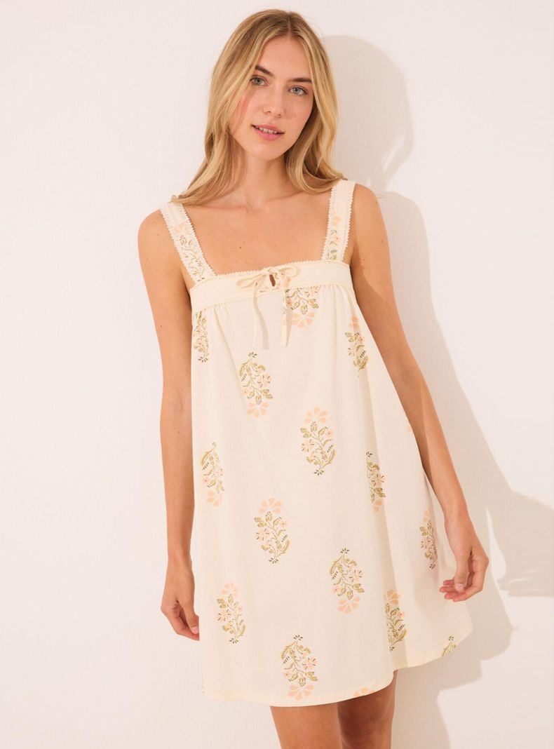Camisón Midi Tirantes Algodón