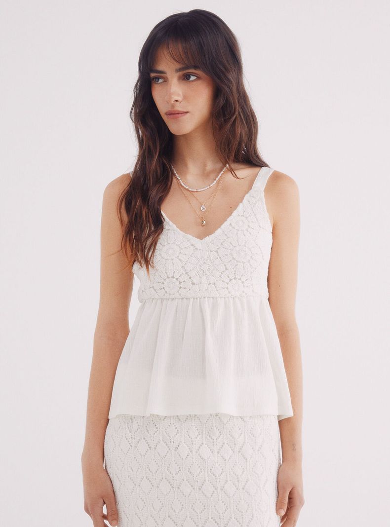 Top Combinado Crochet