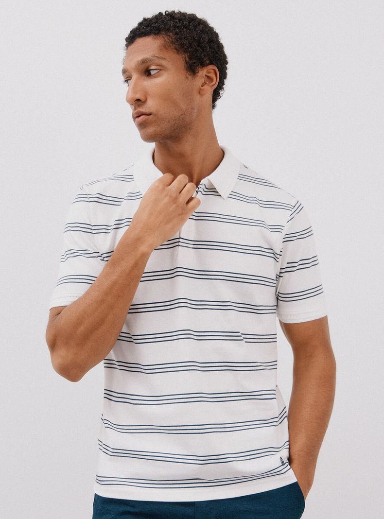 Polera Print Rayas Cuello Estructura