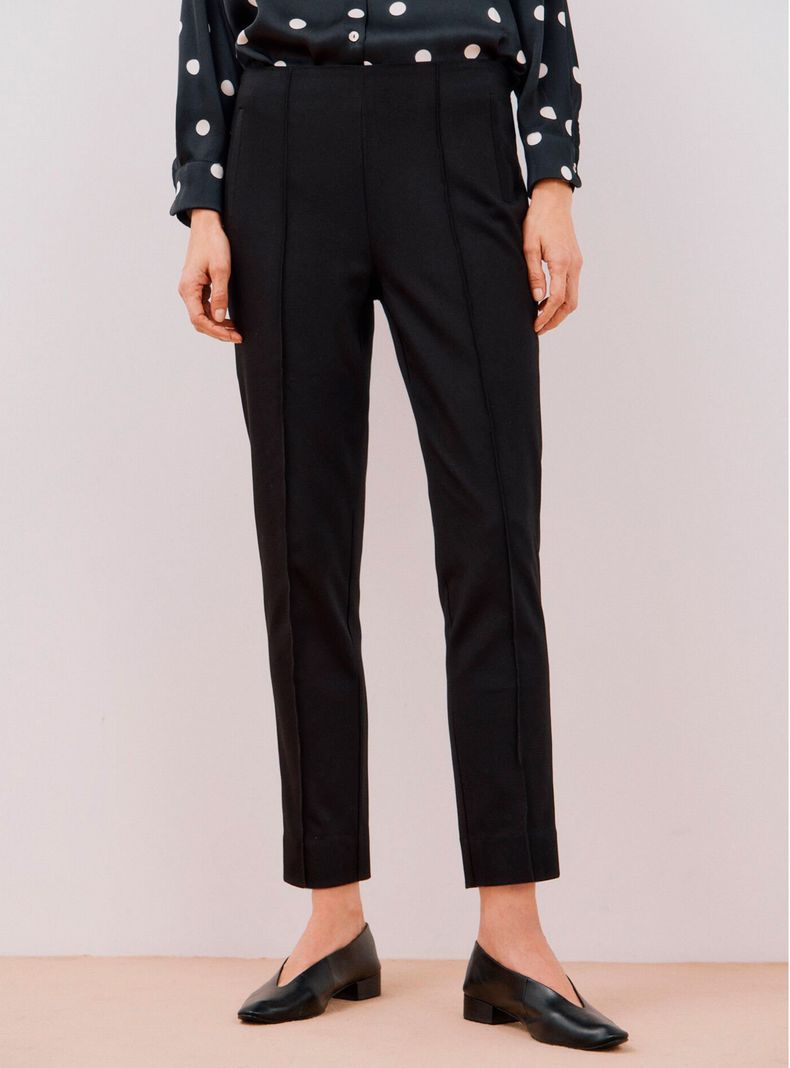 Pantalón Corte Skinny Cremallera Metálica