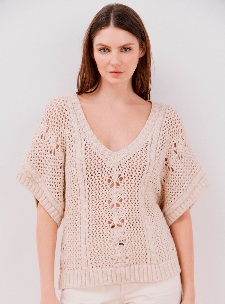 Sweater Punto Calado Figuras