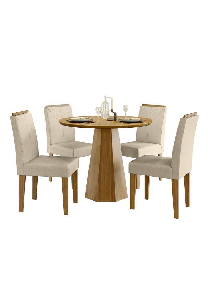 Juego de Comedor Isadora Redonda 4 Sillas