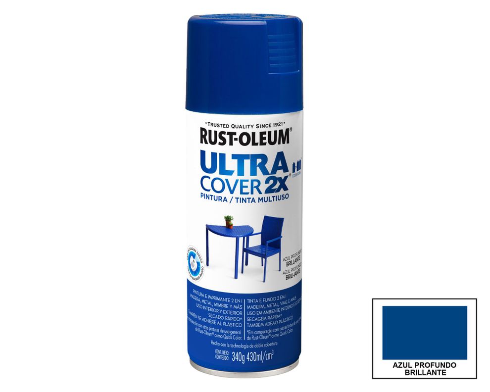 Pintura spray 430 ml Ultra cover 2X azul profundo brillante Rust-Oleum-0