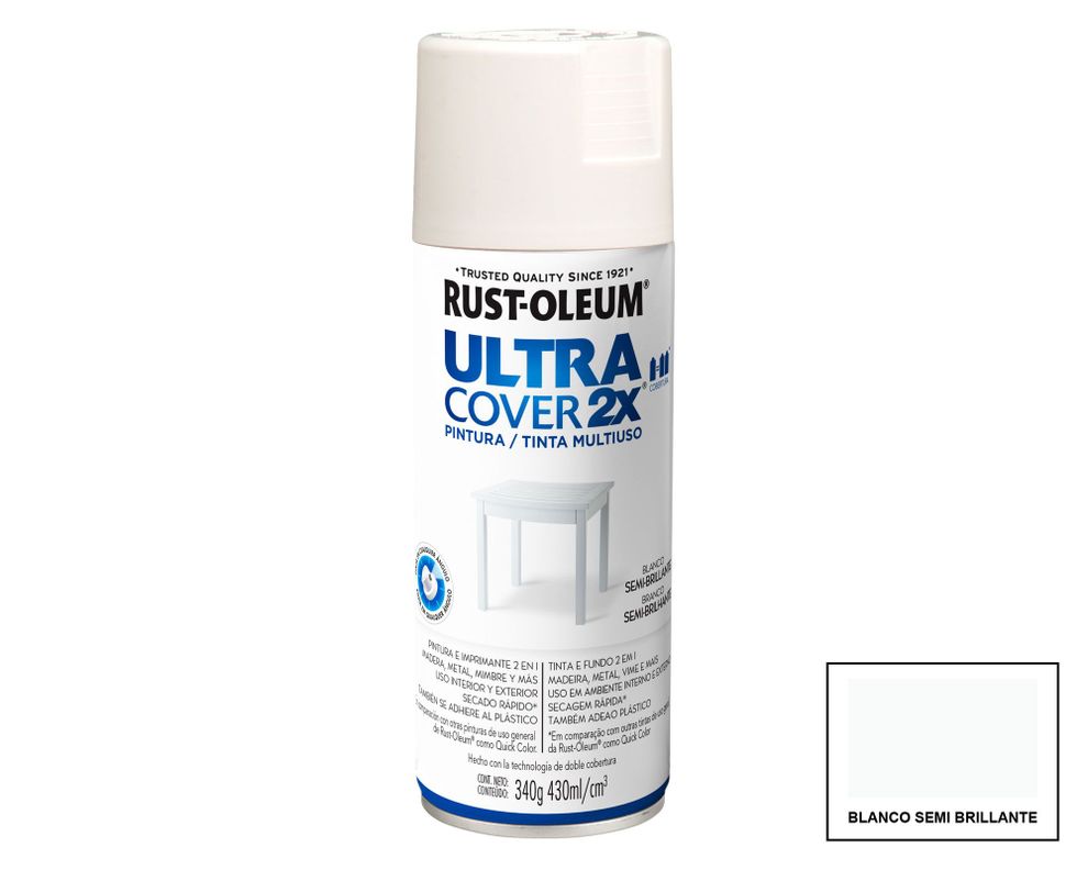 Pintura spray 340 gr Ultra Cover 2X blanco satín-0