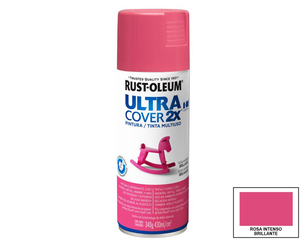 Pintura spray 430 ml Ultra cover 2X rosa intenso brillante Rust-Oleum-0