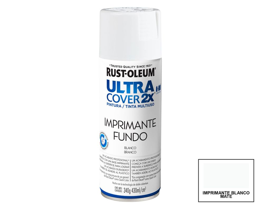 Pintura spray 430 ml Ultra cover 2X blanco Rust-Oleum-0